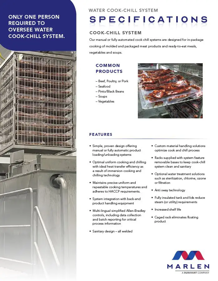 Thumbnail: Water Cook-Chill System Spec Sheet