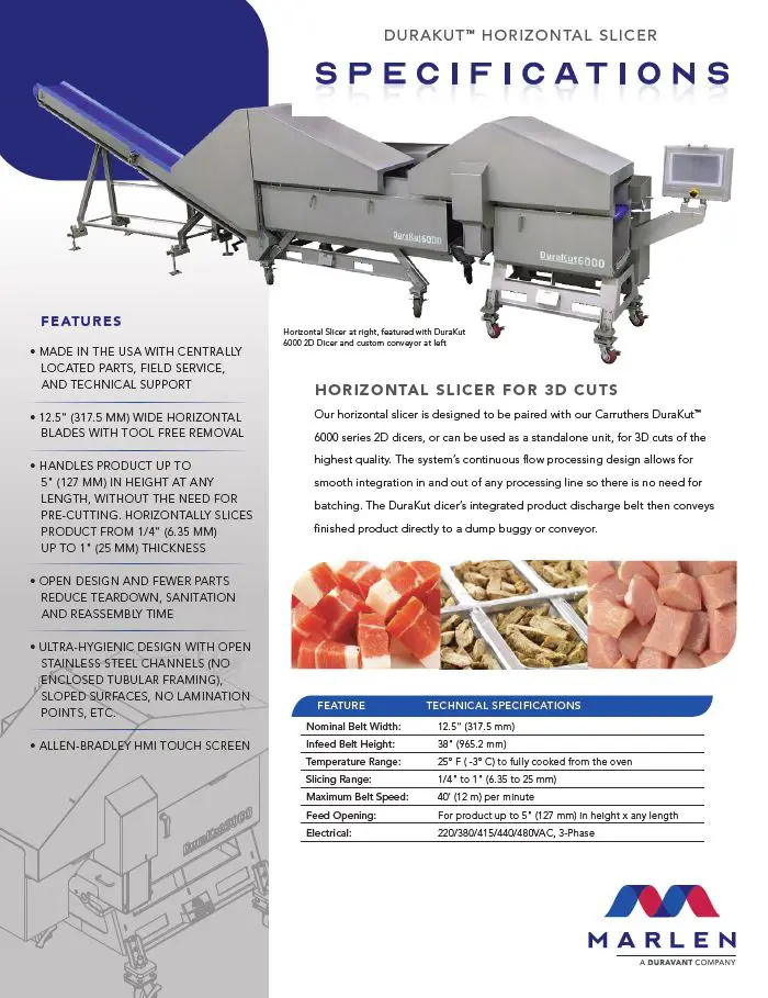 Thumbnail: DuraKut Horizontal Slicer Spec Sheet