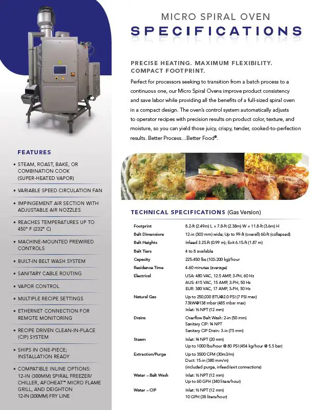 Thumbnail: Micro Spiral Oven Spec Sheet