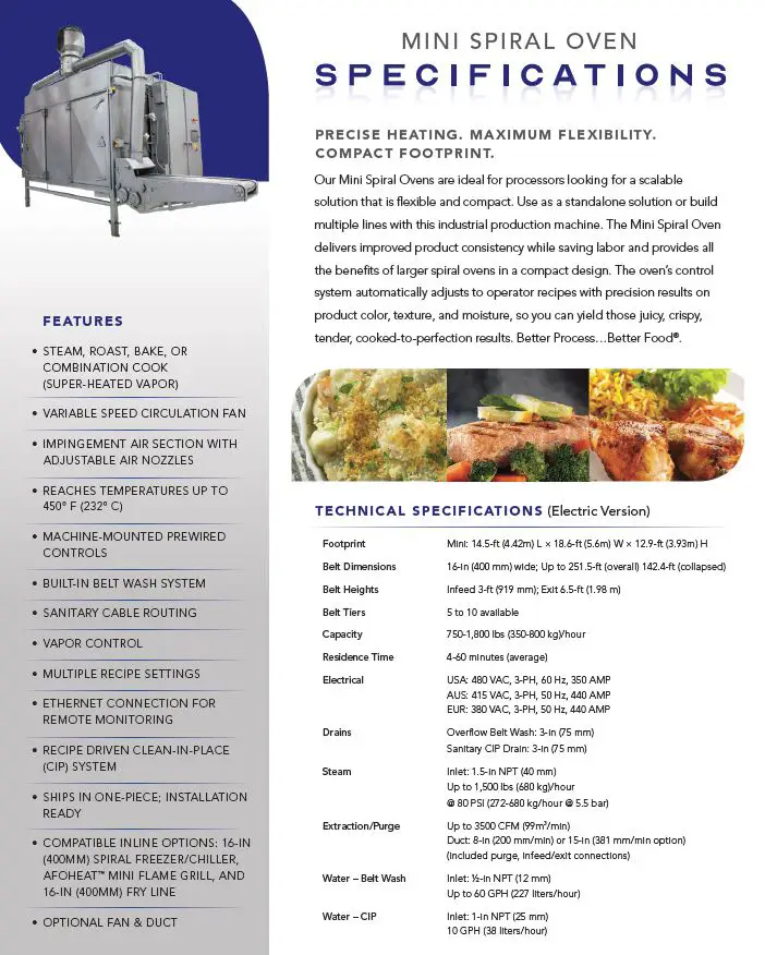 Thumbnail: Mini Spiral Oven Spec Sheet
