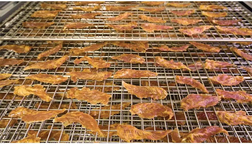Pet Treats on an Industrial Dehydrator screen